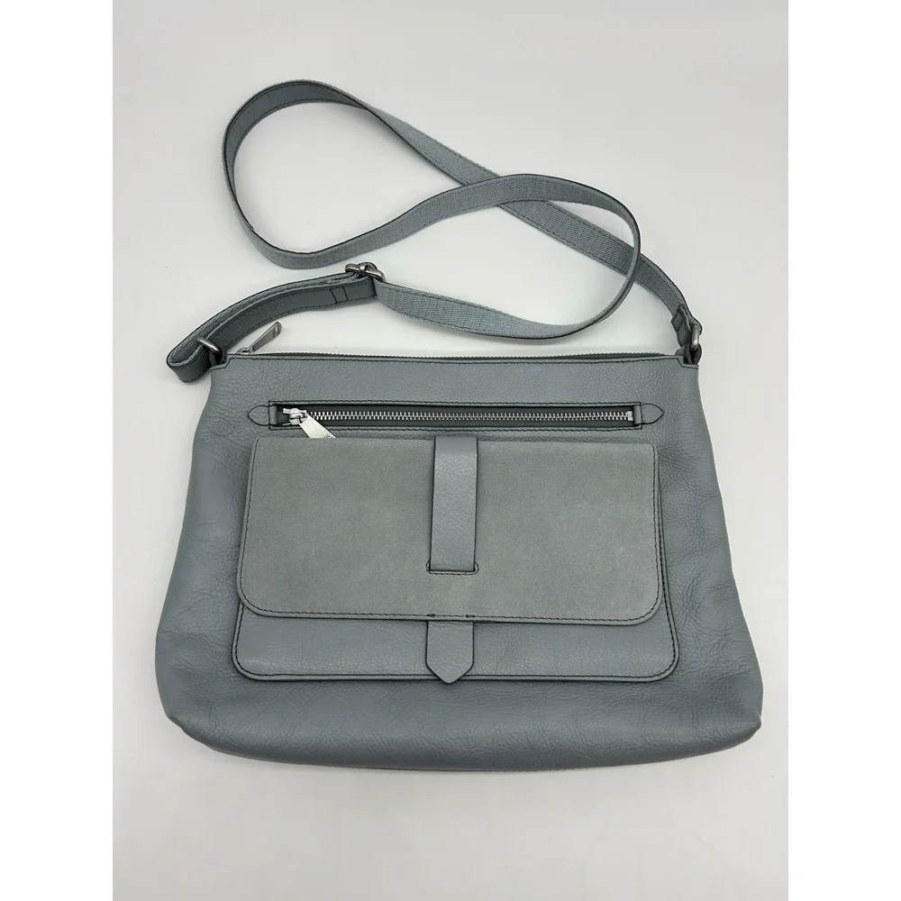 Fossil Womens Kinley Chambray Crossbody Leather Hobo Bag‎
